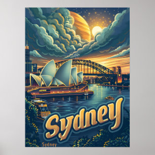 Sydney at Night: Elegance at the Opera House Poster