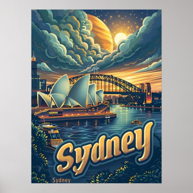 Sydney at Night: Elegance at the Opera House Poster (Front)