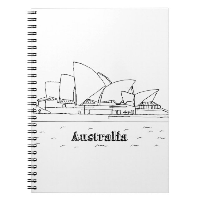 Sydney Australia Art Vacation Drawing Vacation Art Notebook (Front)