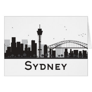 Sydney, Australia   Black & White City Skyline