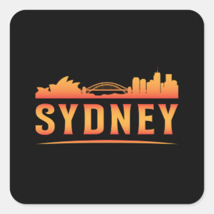 Sydney Australia City Skyline Cityscape Funny Gift Square Sticker