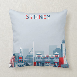 Sydney Australia City Skyline Cushion