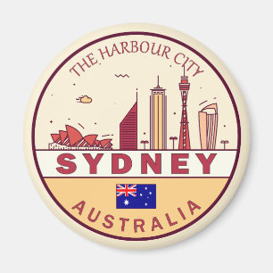 Sydney Australia City Skyline Emblem Magnet
