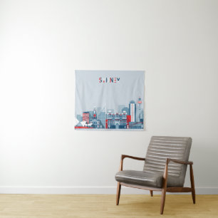 Sydney Australia City Skyline Tapestry