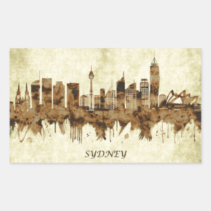 Sydney Australia Cityscape Rectangular Sticker