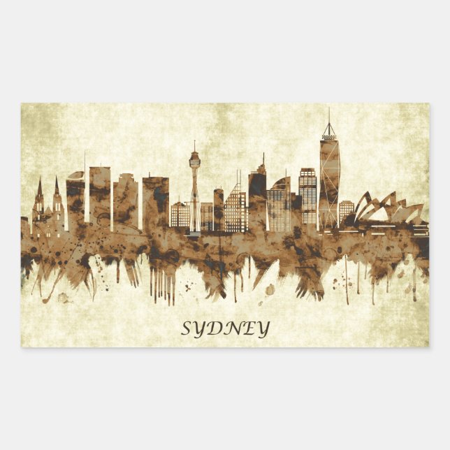 Sydney Australia Cityscape Rectangular Sticker (Front)