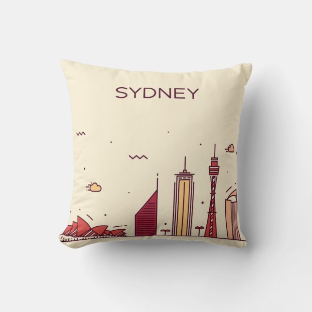 Sydney, Australia | Doodle Skyline Cushion (Front)