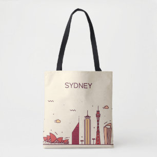 Sydney, Australia Doodle Skyline Tote Bag