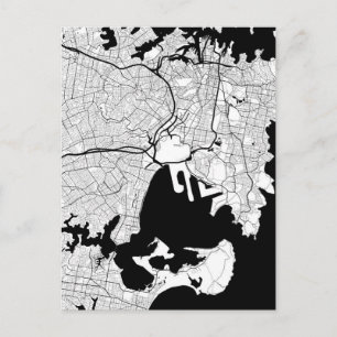 Sydney Australia Map Postcard