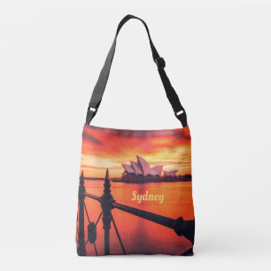 Sydney Australia Opera House Orange Sky Crossbody Bag