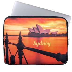 Sydney Australia Opera House Orange Sky Laptop Sleeve