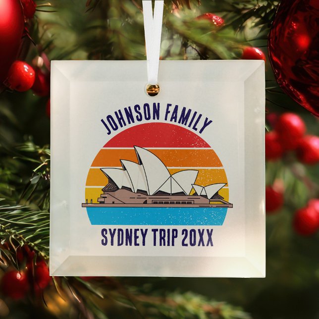 Sydney Australia Opera House Personalised Vacation Glass Tree Decoration (Creator Uploaded)