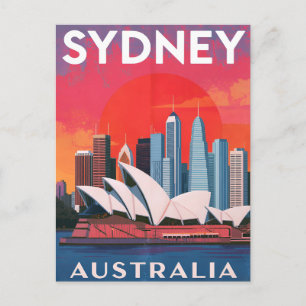 Sydney Australia Opera House Skyline Postcard