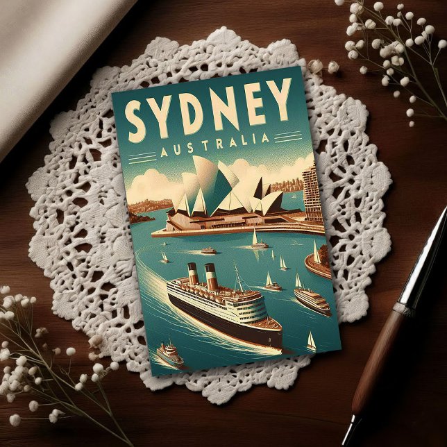 Sydney Australia Retro Travel  Postcard (Creator Uploaded)