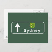 Sydney, Australia Road Sign Postcard (Front/Back)