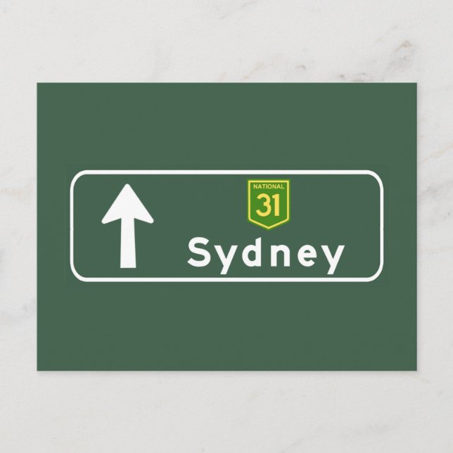 Sydney, Australia Road Sign Postcard (Front)