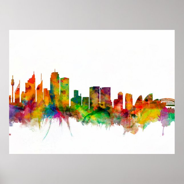Sydney Australia Skyline Poster (Front)