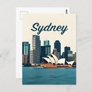 Sydney Australia Skyline Travel Postcard
