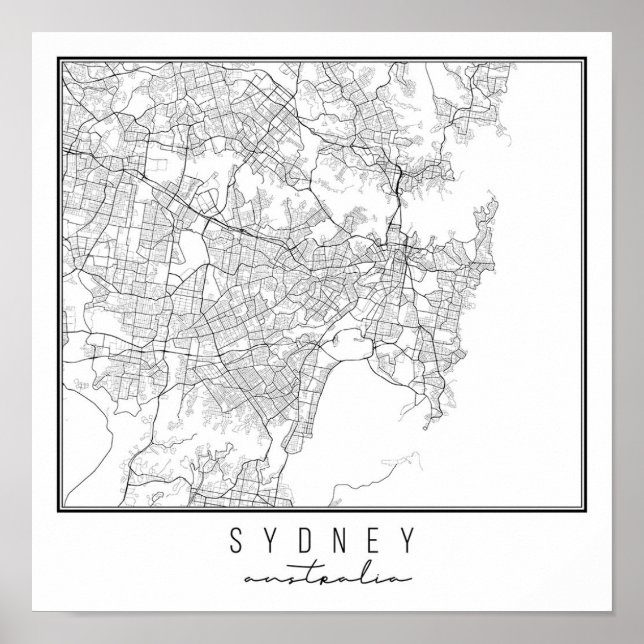 Sydney Australia Street Map Poster (Front)