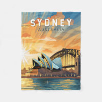 Sydney Australia Travel Art Vintage