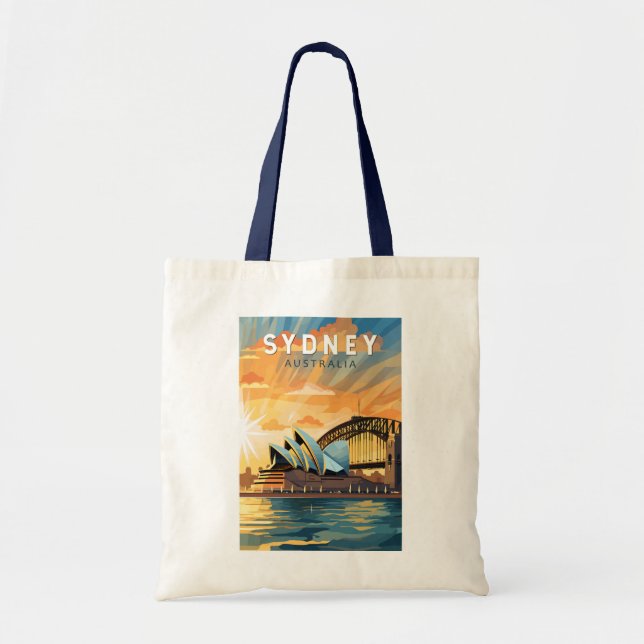 Sydney Australia Travel Art Vintage Tote Bag (Front)