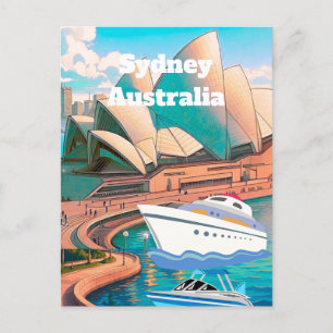 Sydney Australia Travel Postcard Art, Australia Tr