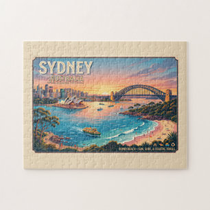 Sydney Australia Travel Poster Jigsaw Puzzle