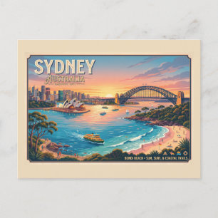 Sydney Australia Travel Poster Postcard