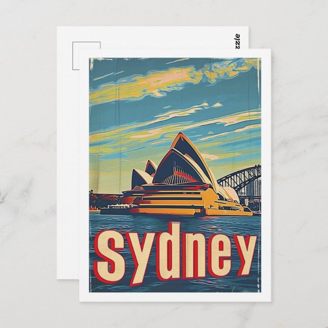 Sydney Australia Vintage Famous Travel Place Postcard (Front/Back)
