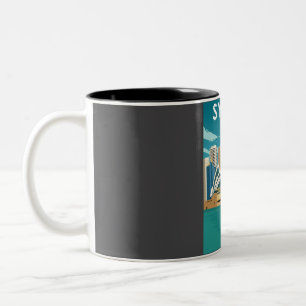 Sydney Australia Vintage Minimal Oprah House Trave Two-Tone Coffee Mug