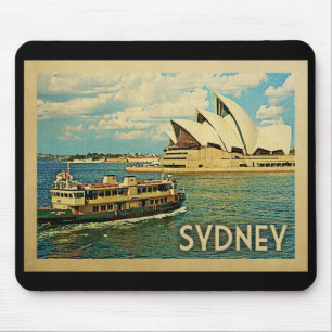 Sydney Australia Vintage Travel Mouse Pad