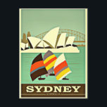 Sydney, Australia, vintage travel Postcard<br><div class="desc">Sydney,  Australia,  vintage travel poster</div>