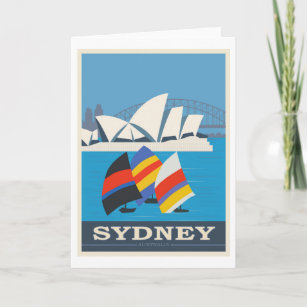 Sydney, Australia Vintage Travel Poster Card