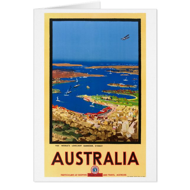 Sydney Australia Vintage Travel Poster Restored (Front)