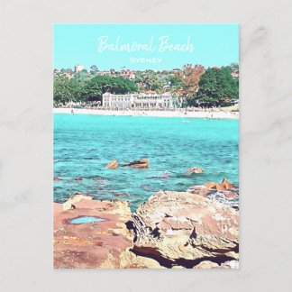 Sydney Balmoral Beach retro Bathers Pavillion Postcard
