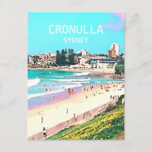 Sydney beach Cronulla digital art travel Postcard