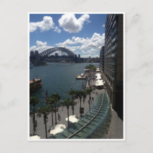 sydney bridge clouds postcard