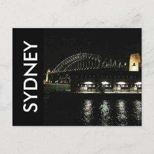 sydney bridge night postcard