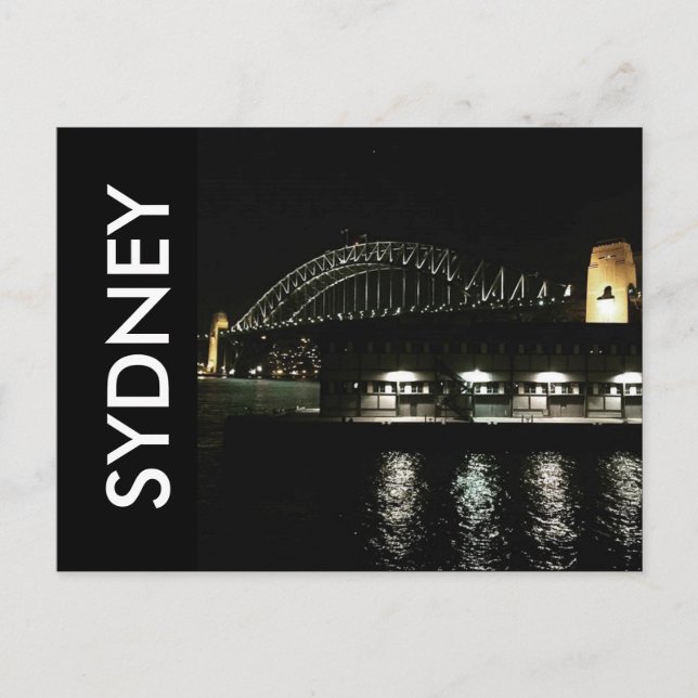 sydney bridge night postcard (Front)