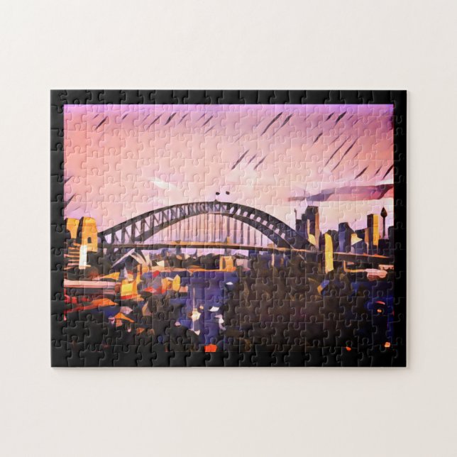 sydney bridge stylised jigsaw puzzle (Horizontal)