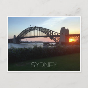 sydney bridge sunset postcard