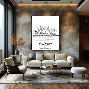 Sydney: Celebration City - Linear Art Poster