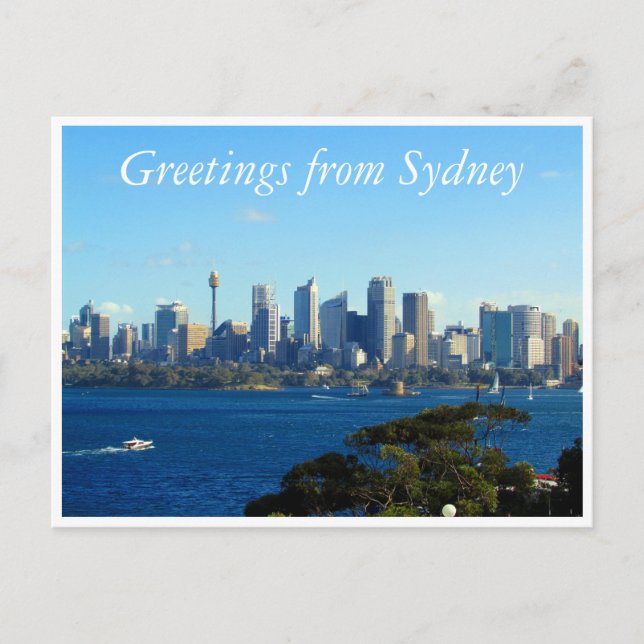 sydney city skyline greetings postcard (Front)
