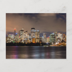 Sydney cityscape at night, Australia Postcard