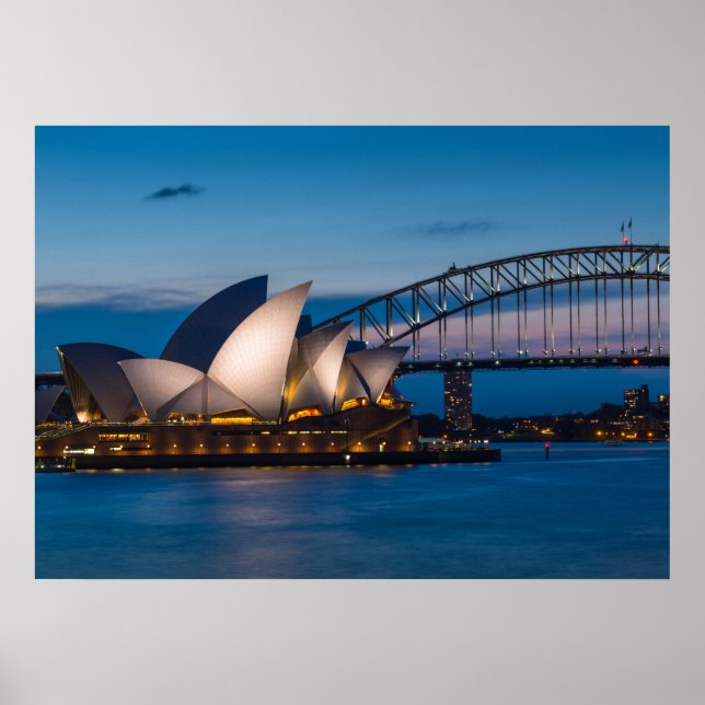 Sydney cityscape at night, Australia Poster (Front)
