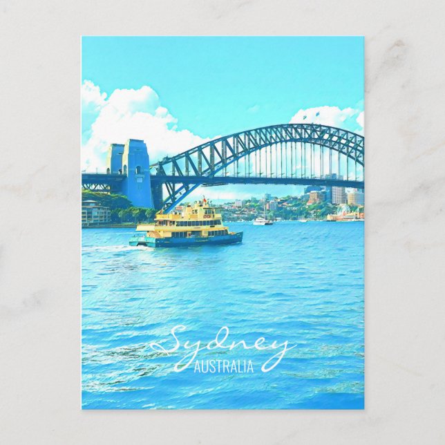 Sydney Ferry Harbour Bridge Postcard (Front)
