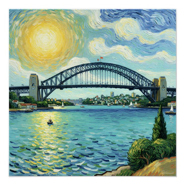 Sydney Harbor Bridge bathed in sunlight Poster (Front)