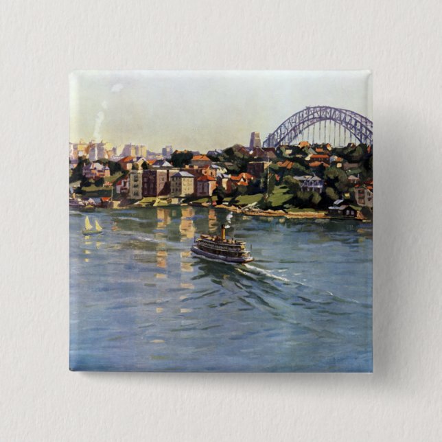 Sydney Harbour, Australia 15 Cm Square Badge (Front)