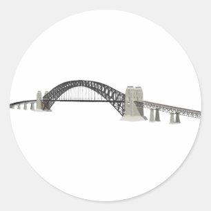 Sydney Harbour Bridge: 3D Model: Classic Round Sticker