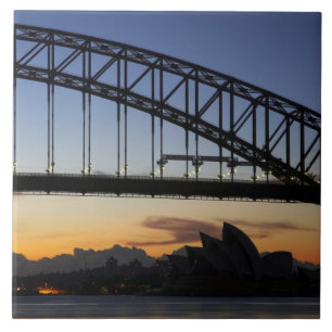 Sydney Harbour Bridge and Sydney Opera House at 2 Ceramic Tile